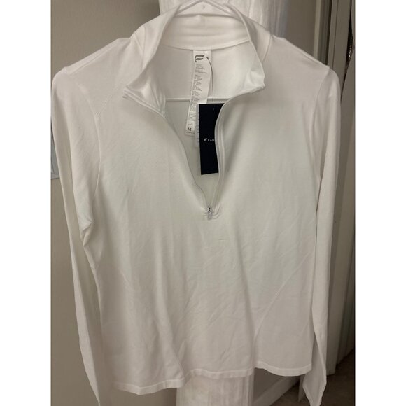 Fabletics Womens Medium White Half-Zip Pullover Long Sleeve Top Athletic - Picture 13 of 14